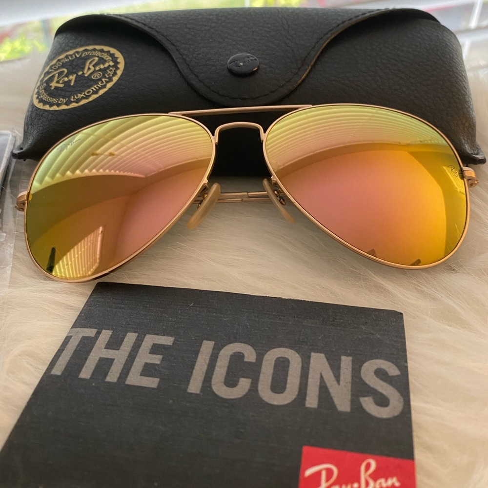 Ray Ban aviators pink/copper mirrored